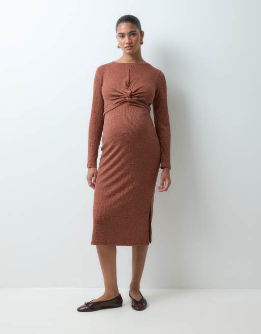 Mamalicious Maternity – Dżersejowy zestaw w rdzawobrązowym melanżowym kolorze, 2 z 3