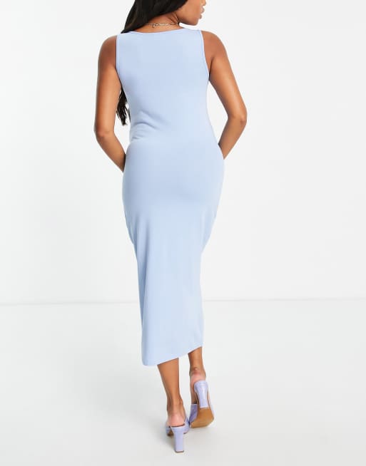 Mamalicious - Exclusivité - Robe de grossesse mi-longue moulante en coton mélangé - Bleu - MBLUE, 2 de 4