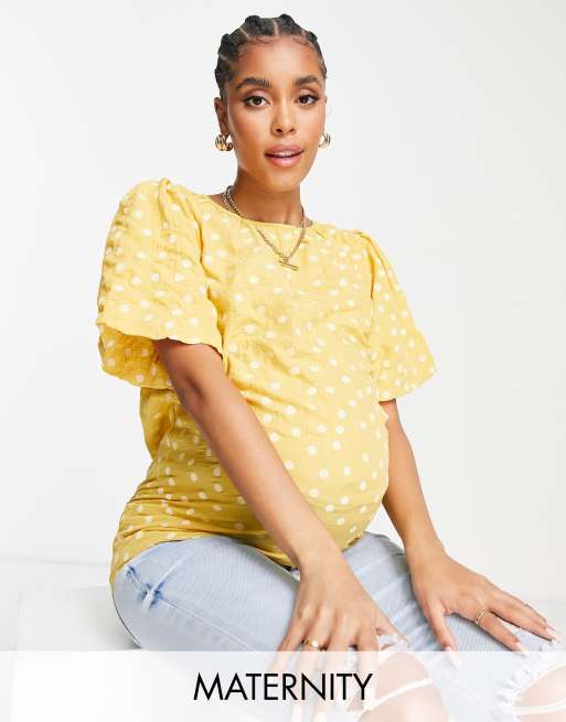 Yellow flutter cheap sleeve top