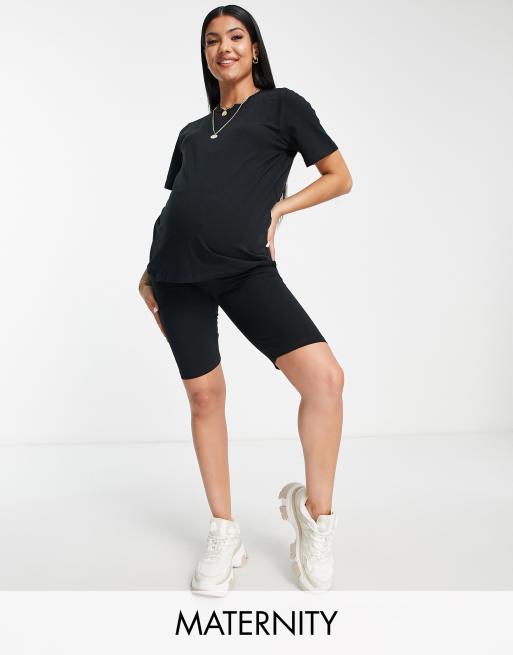 Mamalicious Grossesse - Ensemble t-shirt et short legging - Noir