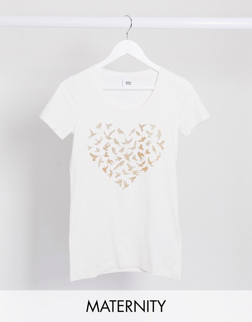 Mamalicious heart print t-shirt in white