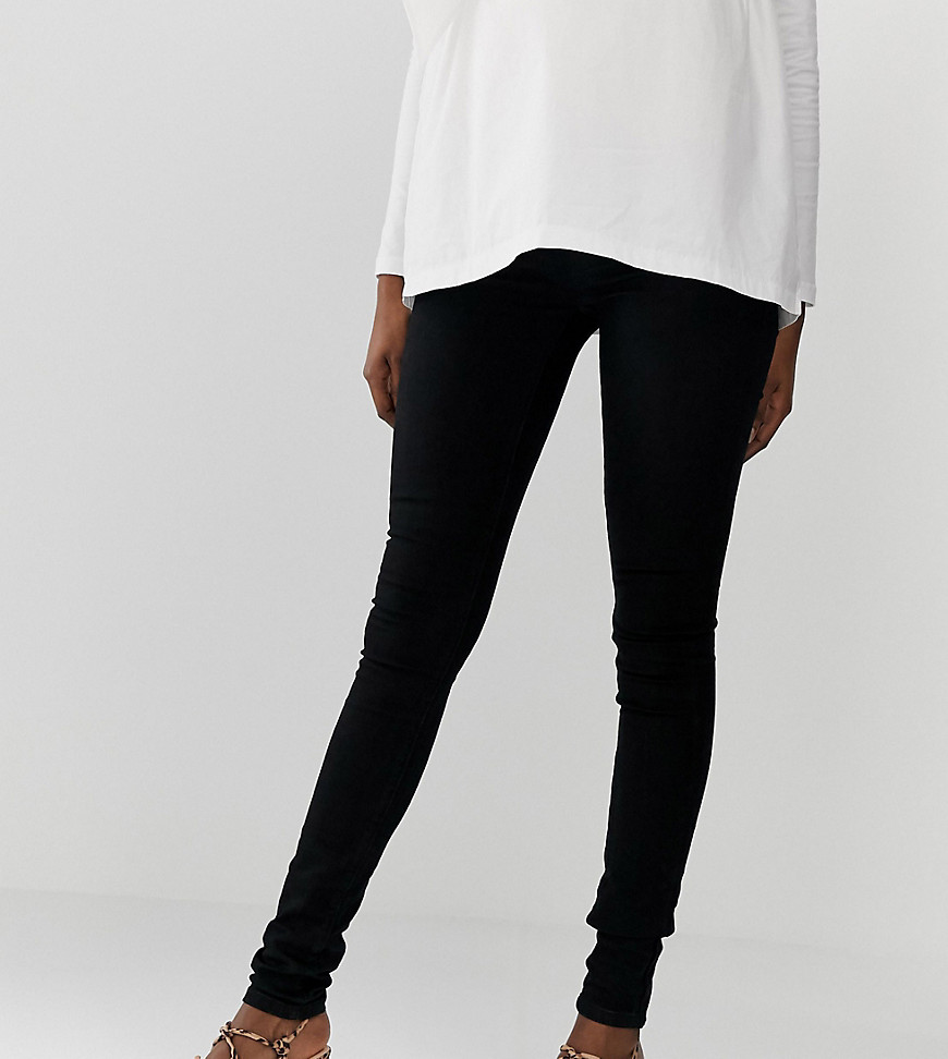 Mamalicious - Jeans met elastische zijkant-Zwart