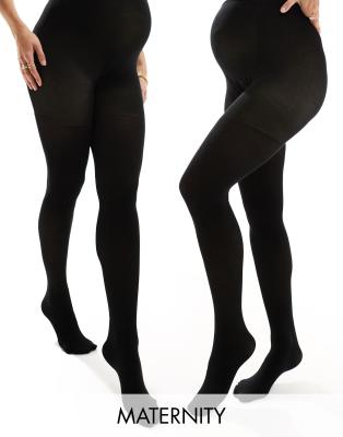 Mamalicious - Lot de 2 collants de grossesse transparents 20