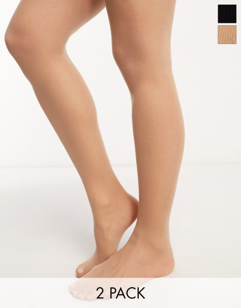 Mama.Licious – Mammakläder – Skira svarta och beige tights i 20 denier, 2-pack - view 1