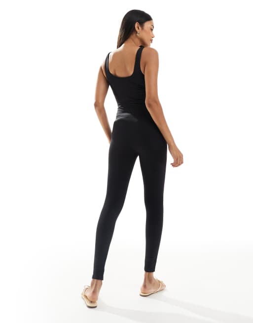 Mamalicious – Mammakläder – Svart, ärmlös jumpsuit med sömlös design, 4 av 4