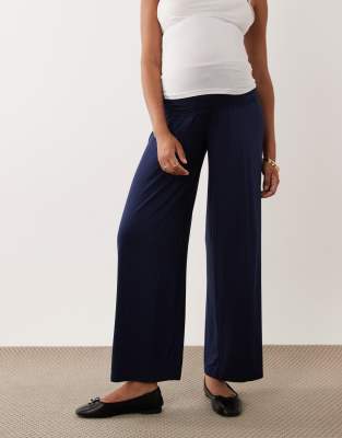 Mama.licious Mamalicious Maternity 2 Function Balloon Jersey Trouser In Navy