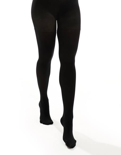 Lindex small cable knit tights in black