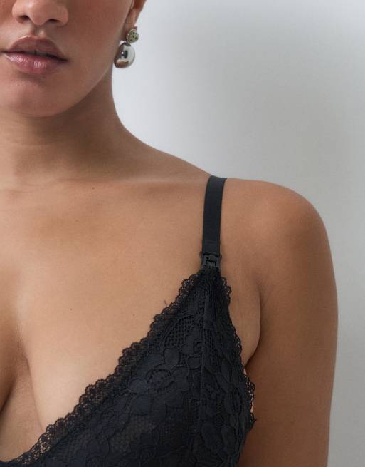 Mamalicious Maternity 2 pack lace nursing function bras in black, 3 of 5