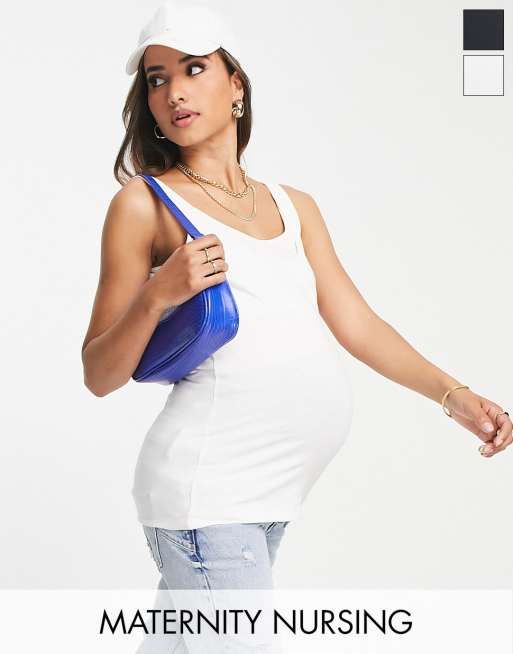 Nursing tank top, Maternity singlet / Nursing singlet