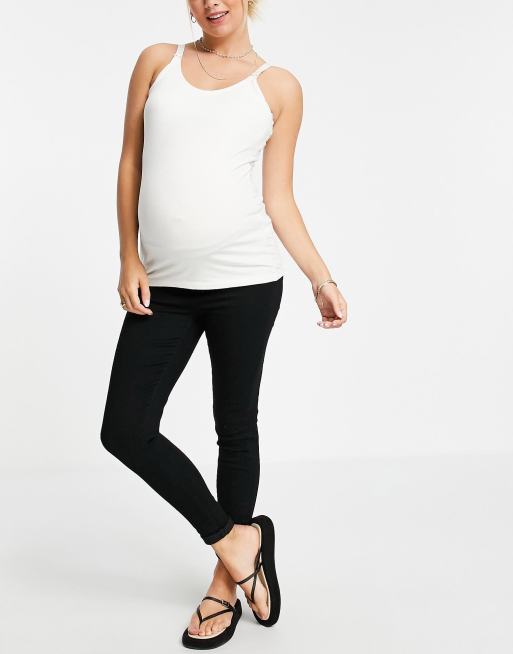 Mamalicious Maternity strappy top in black