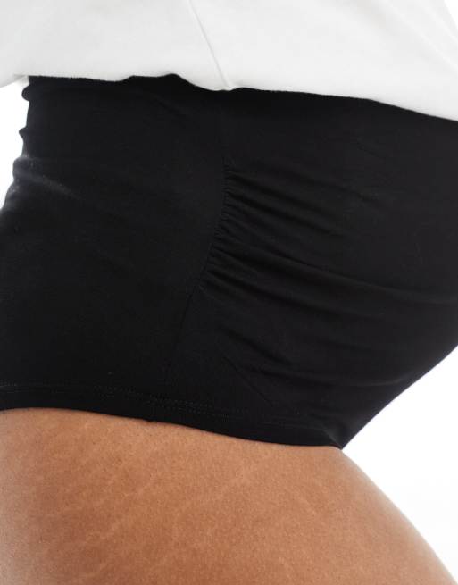 Mamalicious Maternity 2-pack super soft high waist Brazilian briefs in black and white, 4 of 4