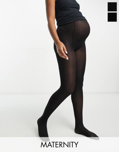 Mamalicious Maternity – 2er-Set Strumpfhosen in Schwarz, 50 Denier - view 1