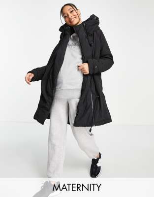 Mamalicious Maternity padded combi coat in khaki