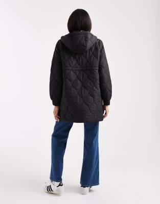 Mama.licious Mamalicious Maternity 3-in-1 Onion Quilted Jacket With Removable Front In Black