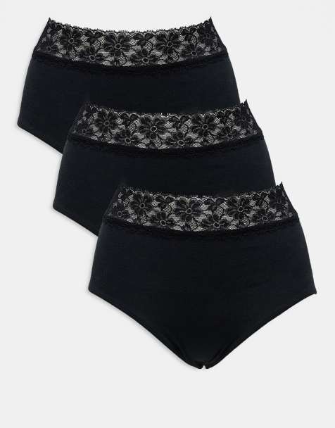 Mamalicious Maternity 3 pack lace briefs in black - view 1
