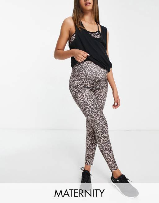 Mama leopard printed Leggings, Black