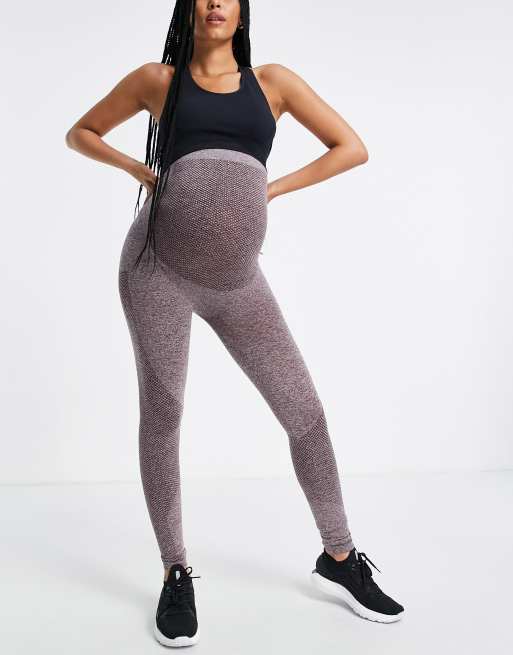 Mamalicious Maternity sports gym leggings in grey marl