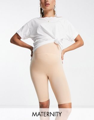 Mamalicious Maternity after birth shape shorts in beige