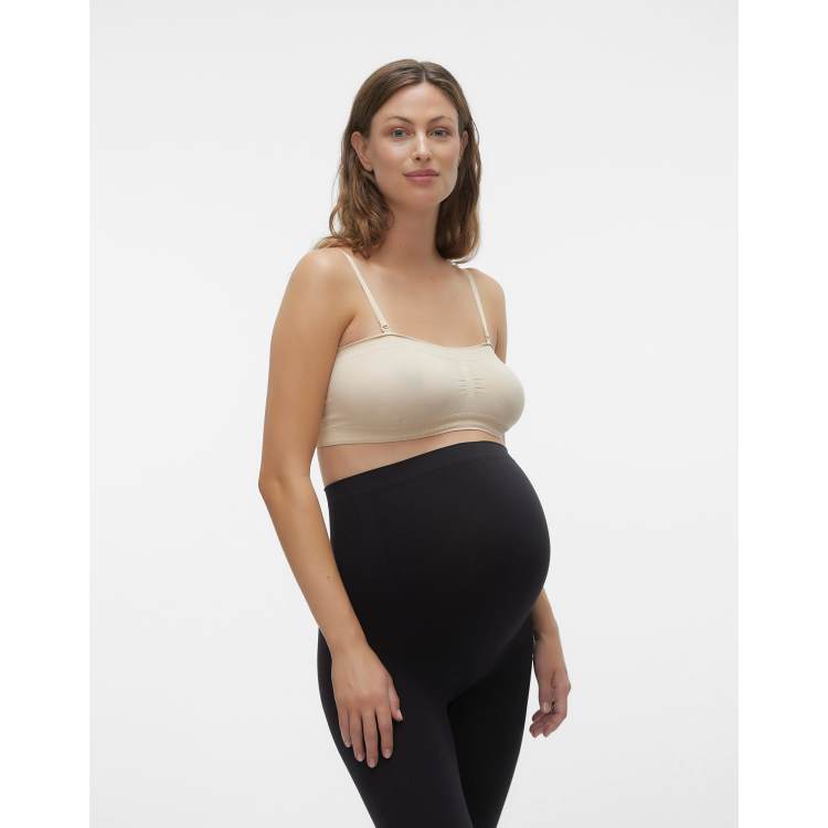 Beige Fitted Maternity Tank Top