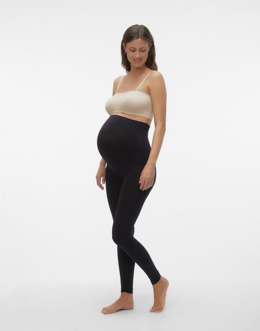 Mamalicious Maternity bandeau support bra with detachable straps in beige, 3 of 4