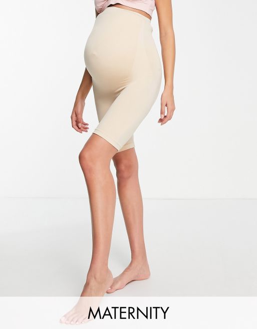 Mamalicious Maternity Beige Shapewear Shorts Med Taljekant Over Maven