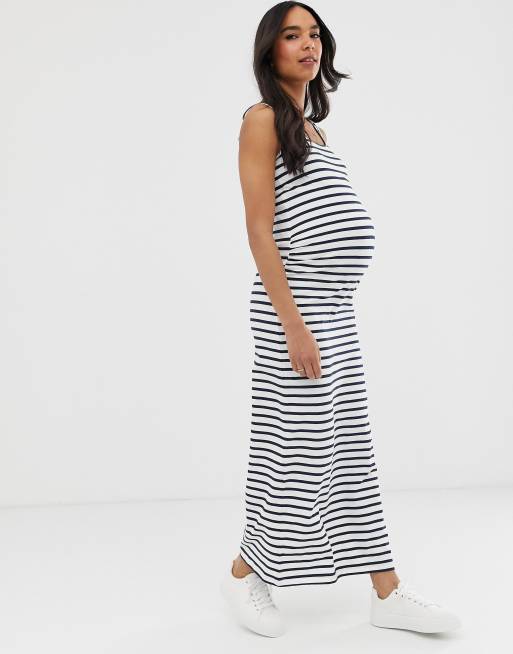 Asos striped maternity dress online