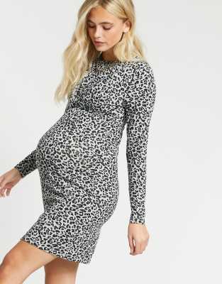 gray leopard dress