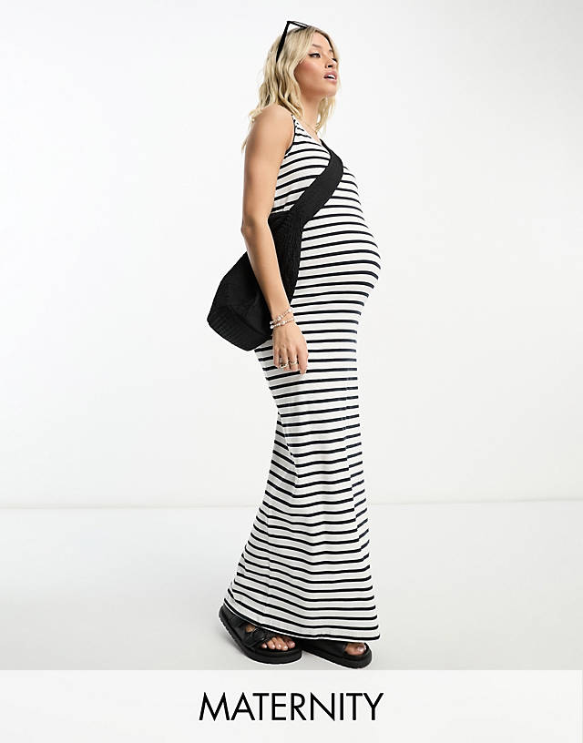 Mama.licious - Mamalicious maternity bodycon maxi dress in stripe
