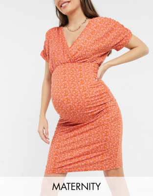 red bodycon maternity dress