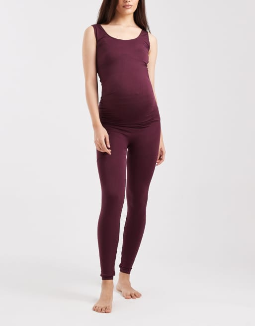 Mamalicious Maternity – Bordowe bezszwowe legginsy, część zestawu, 2 z 5