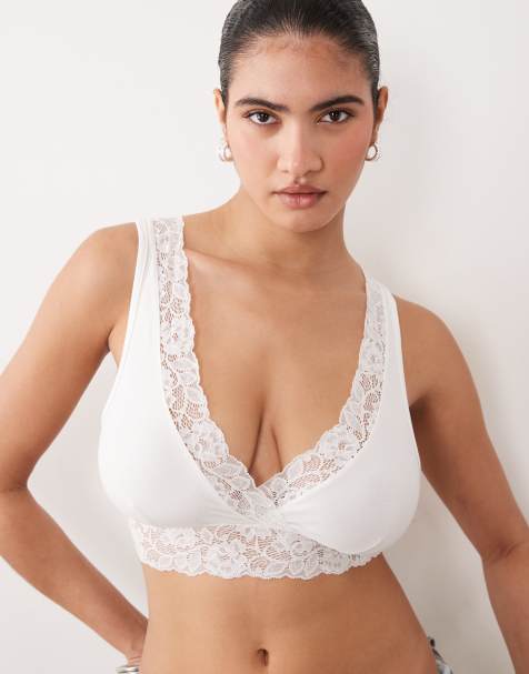 Mamalicious Maternity - Brassière d'allaitement en dentelle douce - Blanc - view 1
