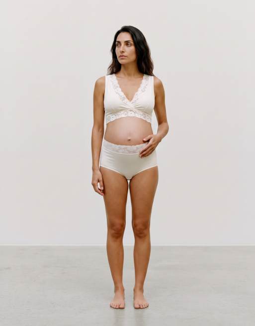 Mamalicious Maternity - Brassière per l'allattamento in morbido pizzo bianco, 3 di 4