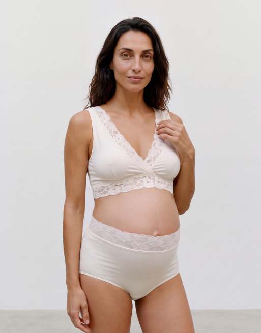 Mamalicious Maternity - Brassière per l'allattamento in morbido pizzo bianco, 4 di 4