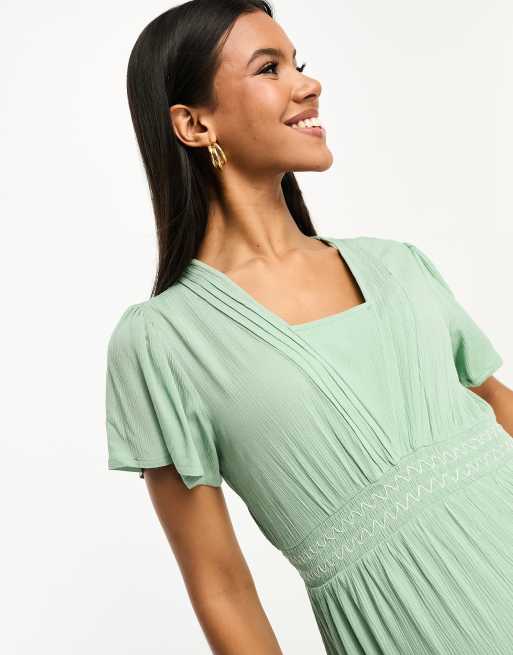 Mamalicious Maternity bridesmaid lace insert maxi dress in sage | ASOS