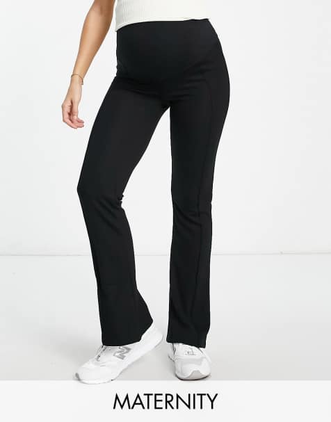 Mamalicious Maternity - Broek met rechte pijpen en platgestikte plooien in zwart - view 1