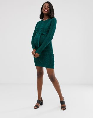 cable knit maternity dress