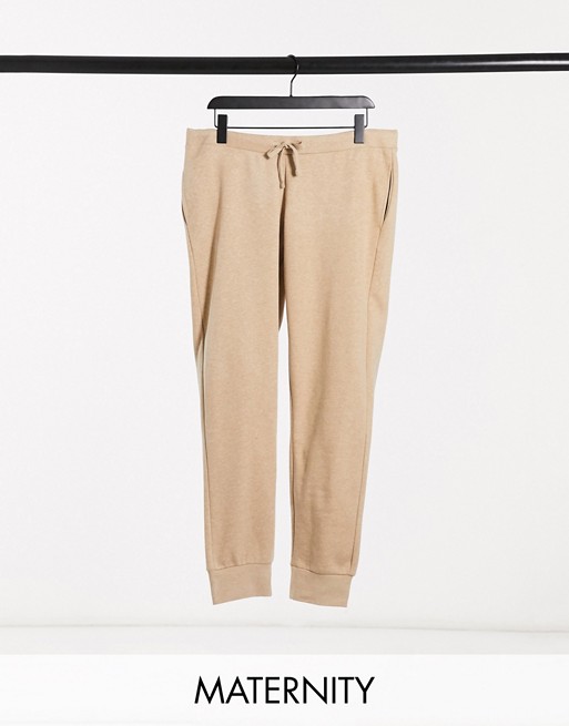 Mamalicious Maternity casual joggers in camel