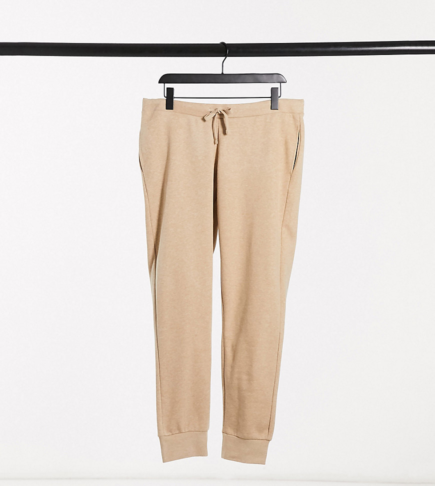 Mamalicious Maternity casual sweatpants in camel-Neutral