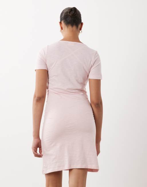 Mamalicious Maternity - Confezione da 2 camicie da notte con funzione per l'allattamento rosa e grigio mélange, 4 di 4