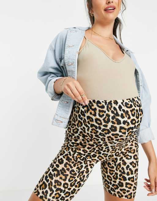 Mamalicious Maternity - Confezione da 2 paia di pantaloncini in cotone nero e con stampa leopardata - MULTI, 4 di 4