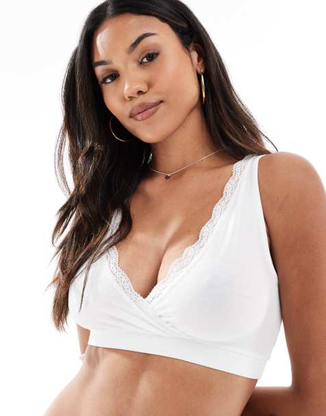 Mamalicious Maternity - Confezione da 2 reggiseni da notte per l'allattamento bianco e nero con finiture in pizzo - view 1
