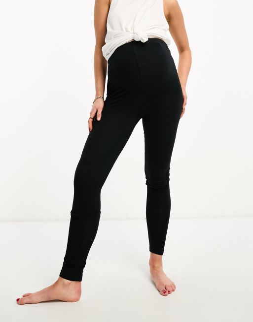 Mom's Night Out 2-Pack, Black Maternity Leggings