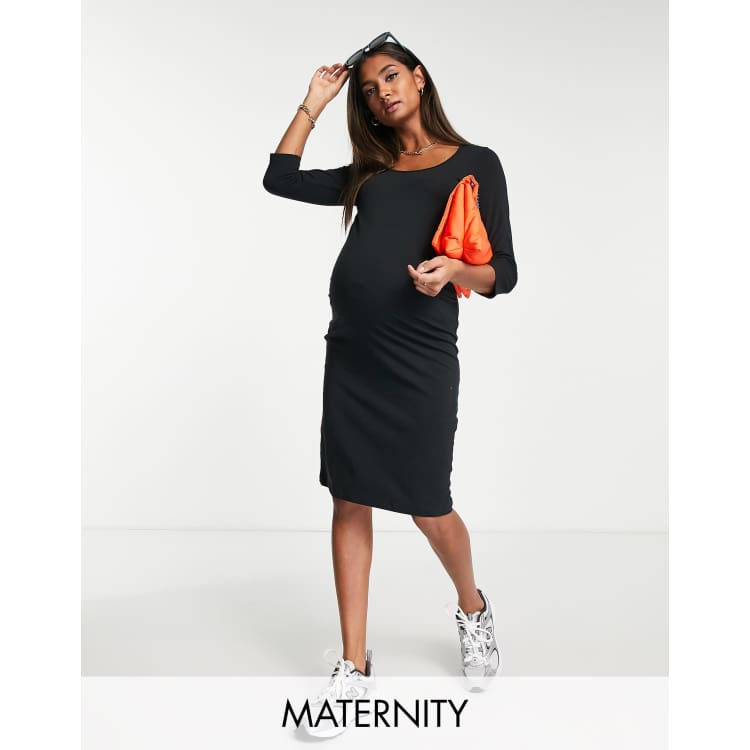 Asos black 2025 maternity dress