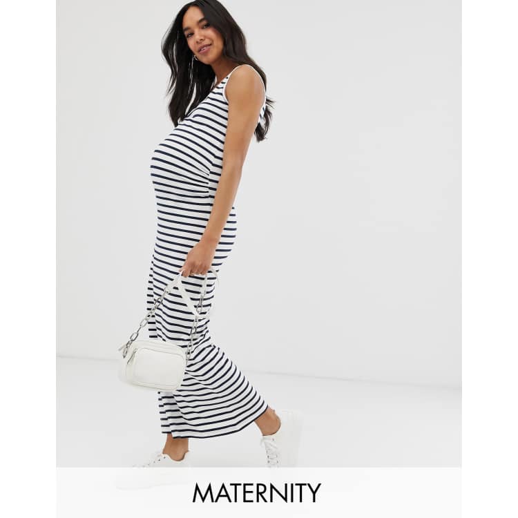 white christmas dresses Ivory Cotton Floral Bustier Maternity Maxi Dress – PinkBlush main image 1