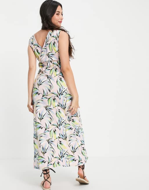 Mamalicious Maternity cotton nursing maxi dress in palm print MULTI ASOS