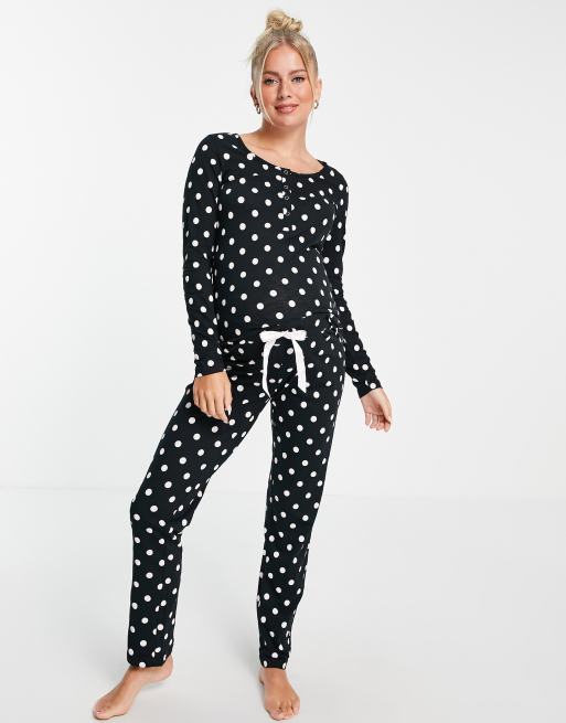 Buy Mamalicious Black Maternity 2-In-1 Nursing Pyjamas from Next USA