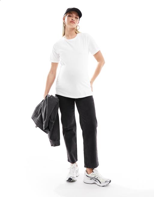 Mamalicious Maternity cotton t-shirt in white, 2 of 4