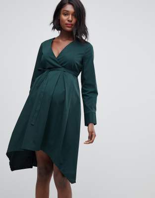 Mamalicious maternity cotton v neck dress | ASOS