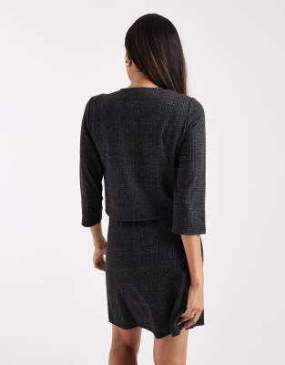 Mama.licious Mamalicious Maternity Cropped Knit Button Front Top In Gray