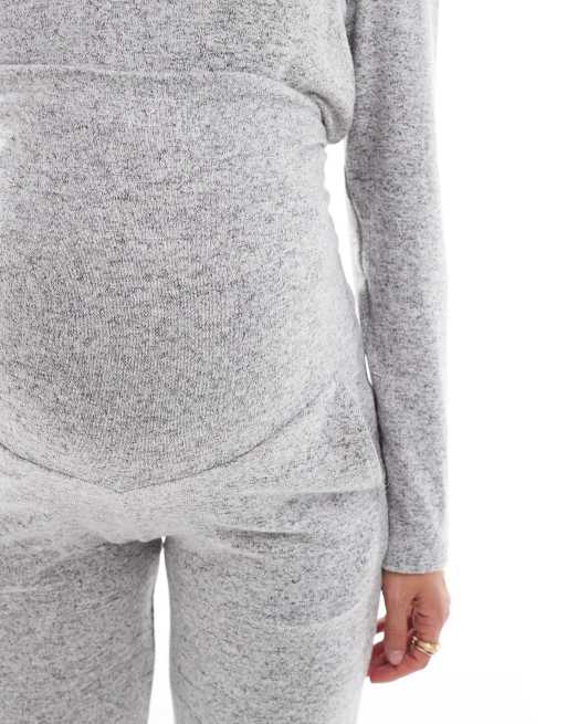 Mamalicious Maternity cuffed jersey sweatpants in light gray melange - part of a set, 3 of 5